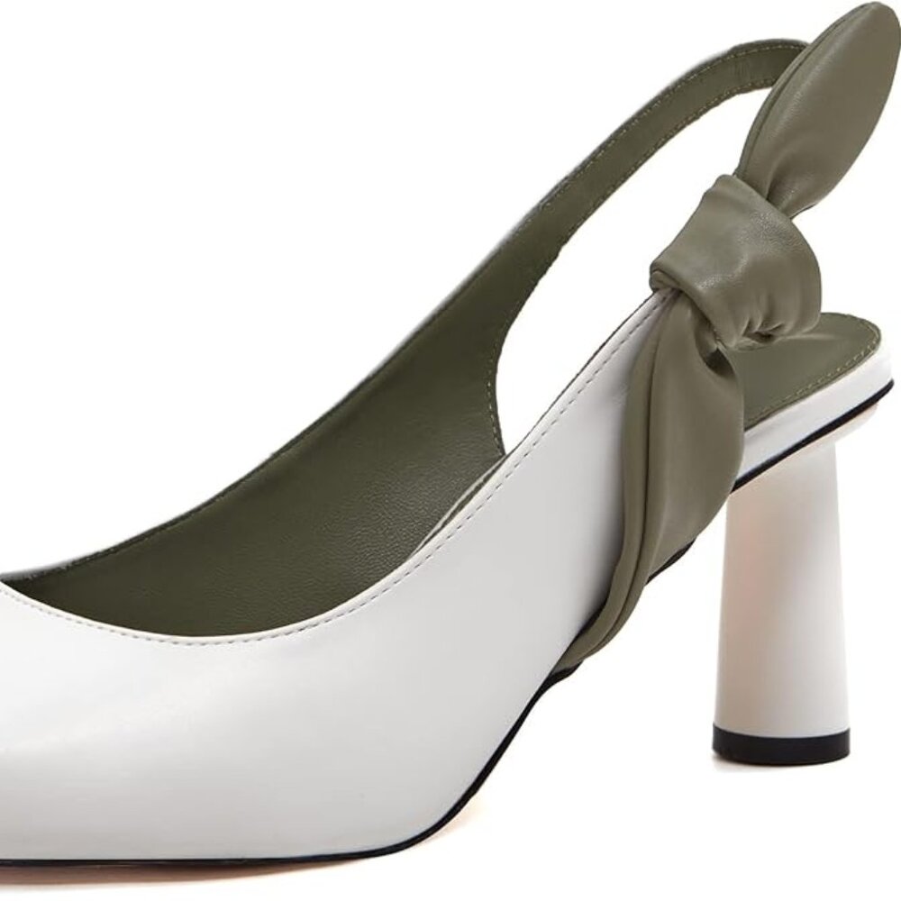 Women's Slingback Closed Pointed Toe Heels Bowknot Slip On Pumps NEW w/o tags